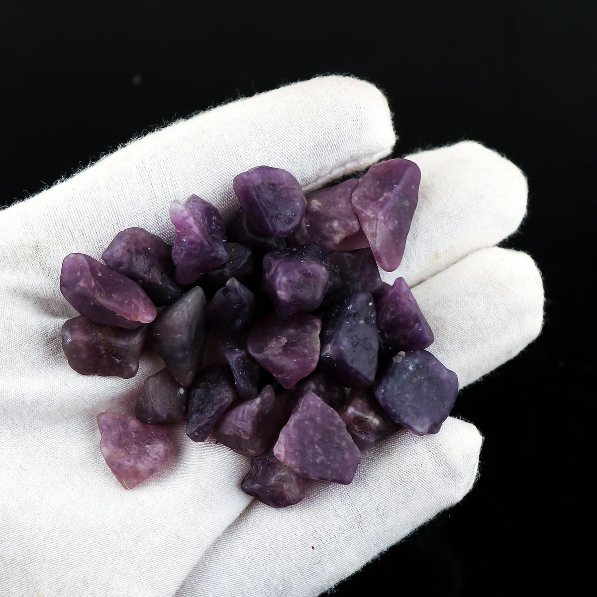 ColouredRocks Lepidolite (250cts) (48-52pcs) (8-16mm) Natural Raw Crystals, Polished Gemstone, Wholesale Rough, Jewelry Making Supply, Chakra Healing Stones, DIY Craft, Gem Collection