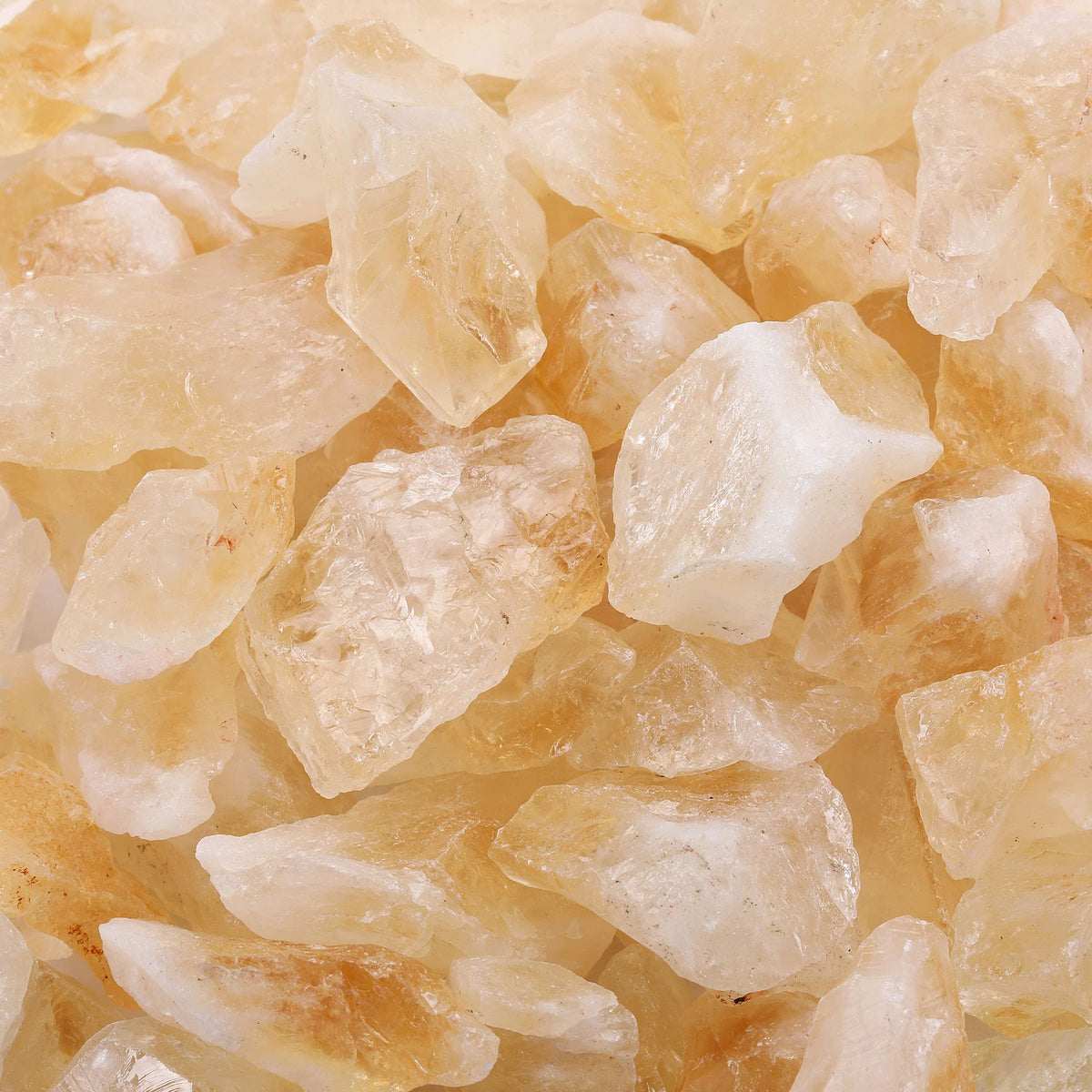 Jovivi Bulk Natural Citrine Healing Crystals Rough Stone Large 1" Raw Rock Crystals for Tumbling, Cabbing, Decoration, Wire Wrapping, Wicca & Reiki - 0.5 lb