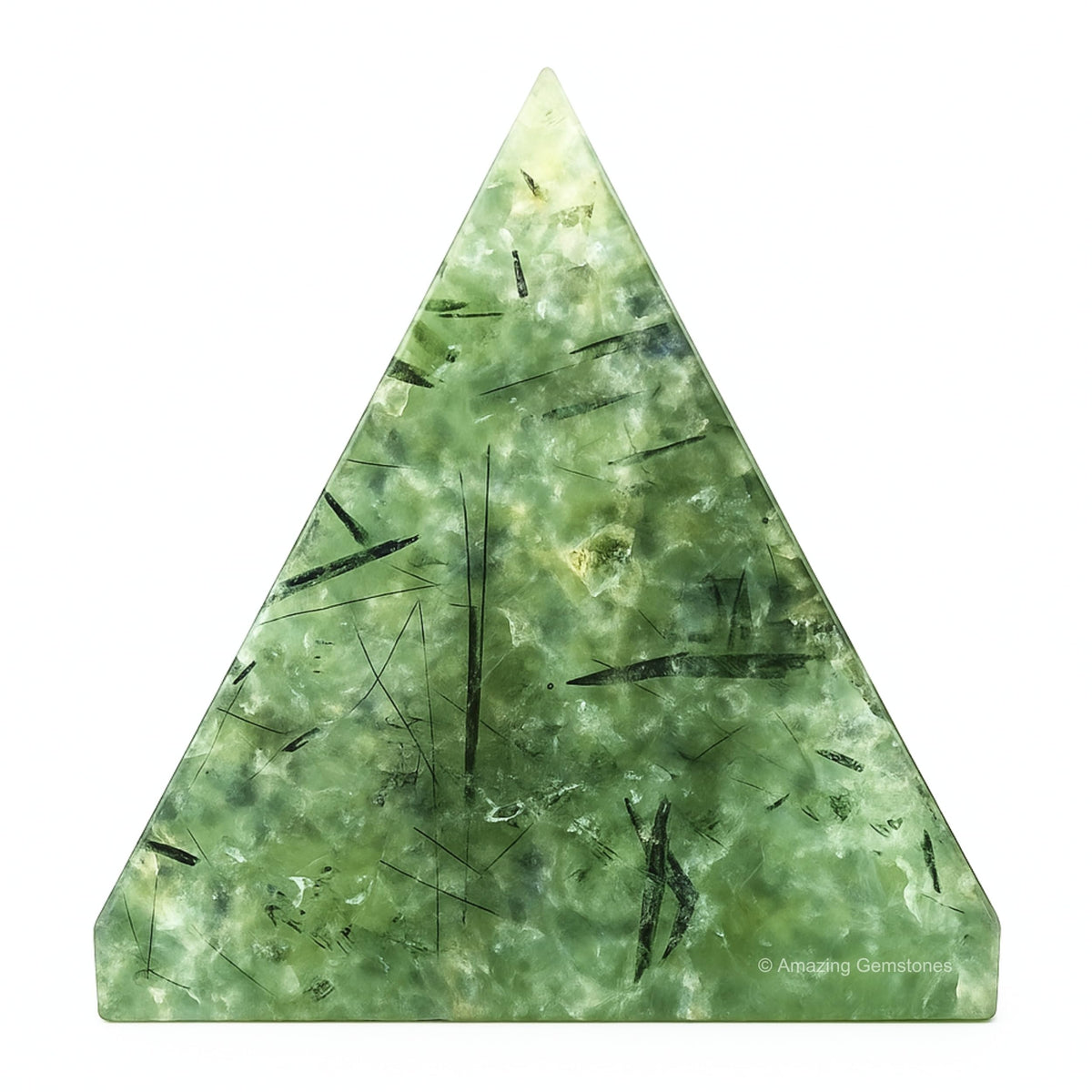 Prehnite Pyramid Crystal Healing Stones - 1.5" Great Pyramid Figurine of Natural Stone Pyramid for Meditation, Reiki, Chakra Balancing and Crystal Pyramids Grid
