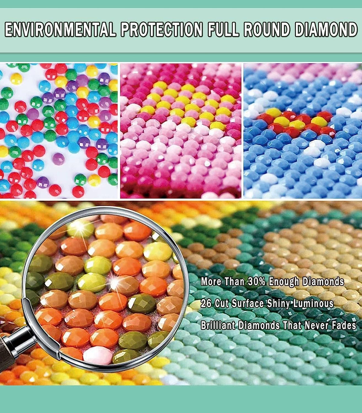 tigdtiu 6 Pack Inspirational Diamond Painting Kits for Adults-5D Diamond Art Kits for Adults Beginner, DIY Flower Full Drill Diamond Dots with Diamonds Picture Gem Art Crafts for Adult Decor 16x12 in