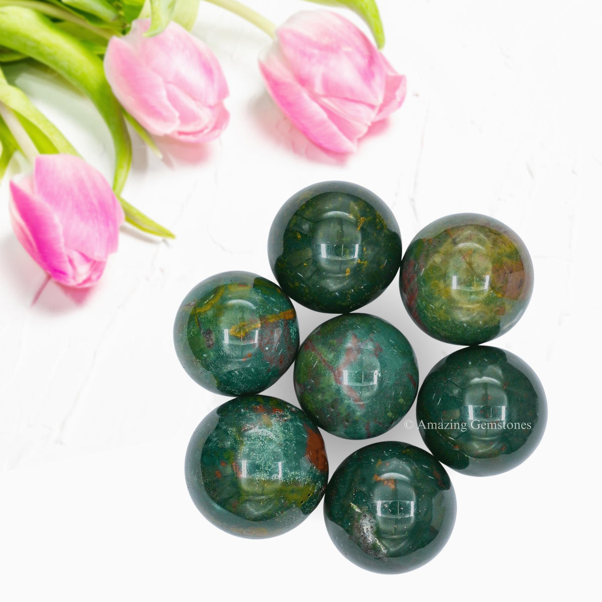 Amazing Gemstone Bloodstone Crystal Ball - 1" Inches Crystal Sphere Meditation Balls for Witchcraft and Decorative Balls - Crystals and Healing Stones Beginners Gift (Pack of 1)