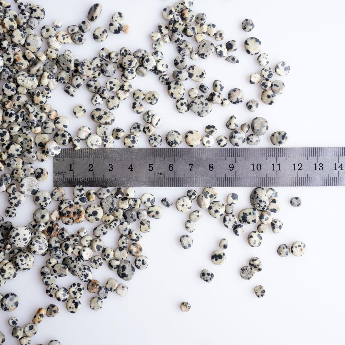 Sisamn 3Lb Dalmatian Jasper Tumbled Polished Pebbles Small 5mm-8mm Natural Spotted Stones for Jewelry Making, Crafts, Home Decor, Crystal Grids, Positive Energy Gifts Bulk Stones