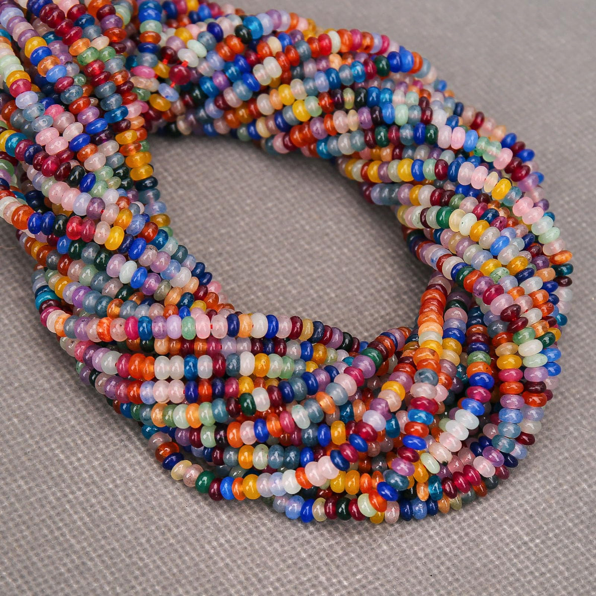 BONNY BOXX 1 Strand (150PCs) Natural 2 * 4mm Colorful Rondelle Beads, Natural Abacus Disk Stone Beads Loose Spacer Gemstone for DIY Bracelet Necklace Jewelry Making
