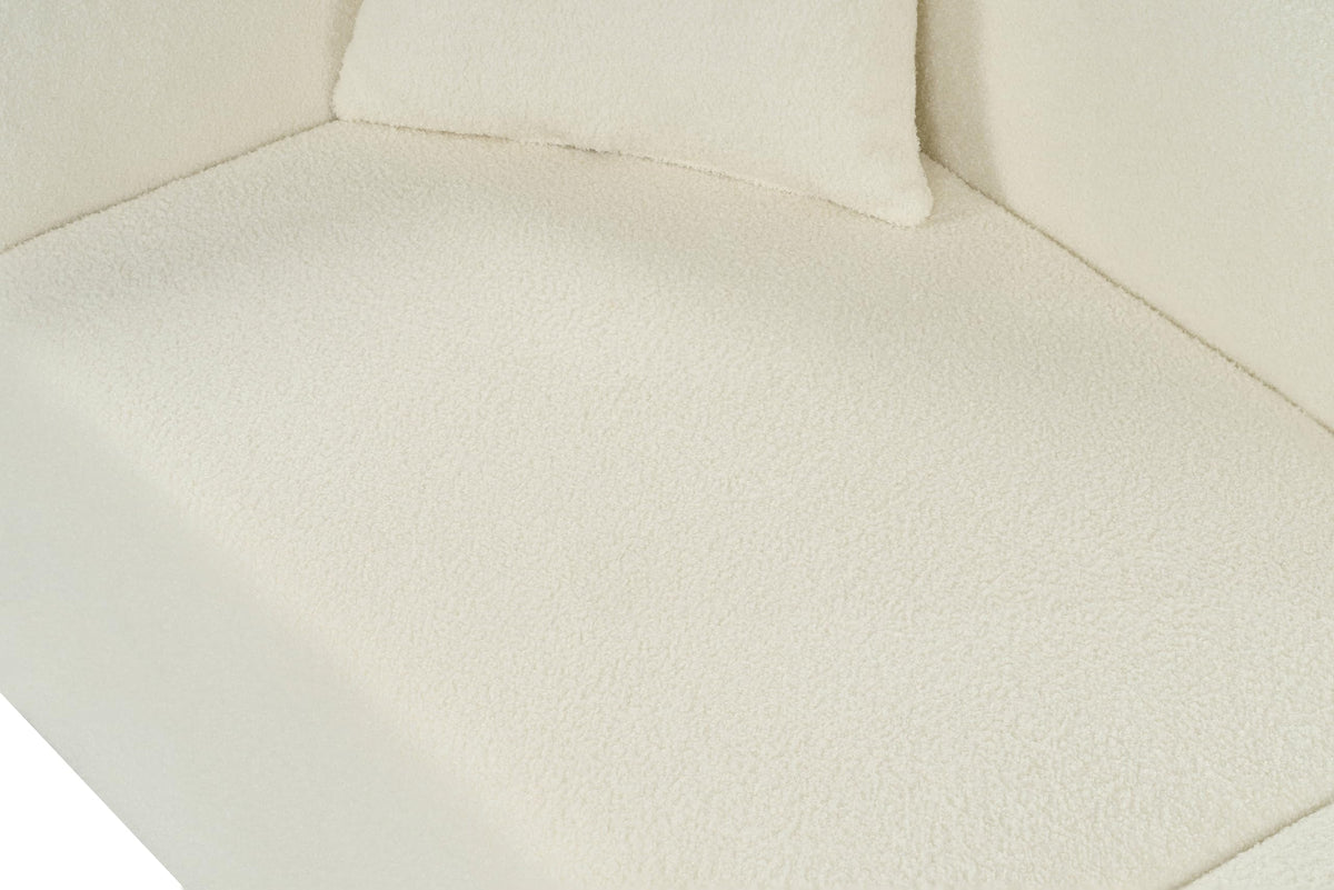 Christopher Knight Home Sabbo 87.50" Boucle Upholstered Couch, Oversized 2 Seater Sofa, Curved Soft Seating Lounge Sofa Chair, Cozy Loveseat with Armrest, Reading Sofa for Living Room Home Rest, Beige