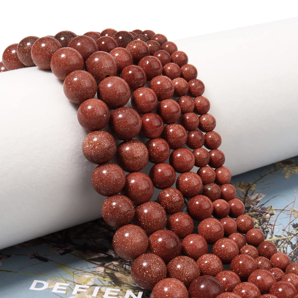 35pcs 10mm Natural Stone Beads Gold Sandstone Beads Energy Crystal Healing Power Gemstone for Jewelry Making, DIY Bracelet Necklace