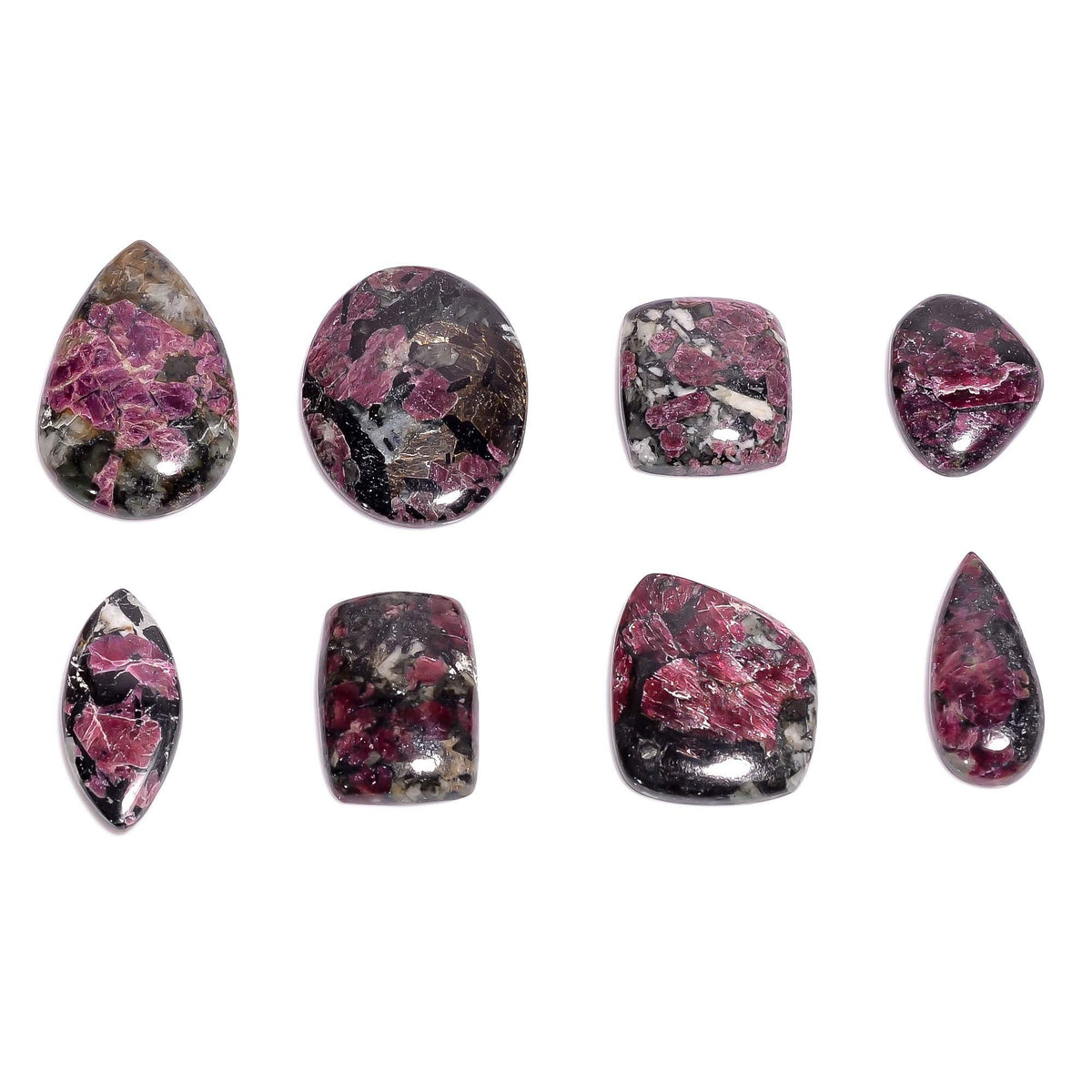 2 pcs Natural Eudialyte Gemstone Wholesale Cabochons Lot, Jewelry Making Loose Gemstone, Polished Home Decor Specimen, DIY, Wire Wrapping, Reiki, Healing Crystals, Bulk Gemstone Deal