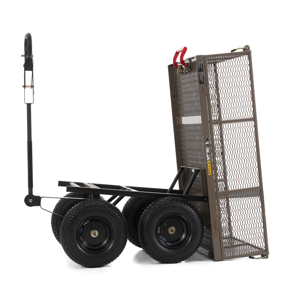 Gorilla Carts Steel Dump Cart, 5 Cu Ft Bed, 1200 lb Load Capacity, Gray – Towable Heavy-Duty Outdoor Utility Wagon with Removable Side Panels for Yard, Lawn, Garden or Landscaping