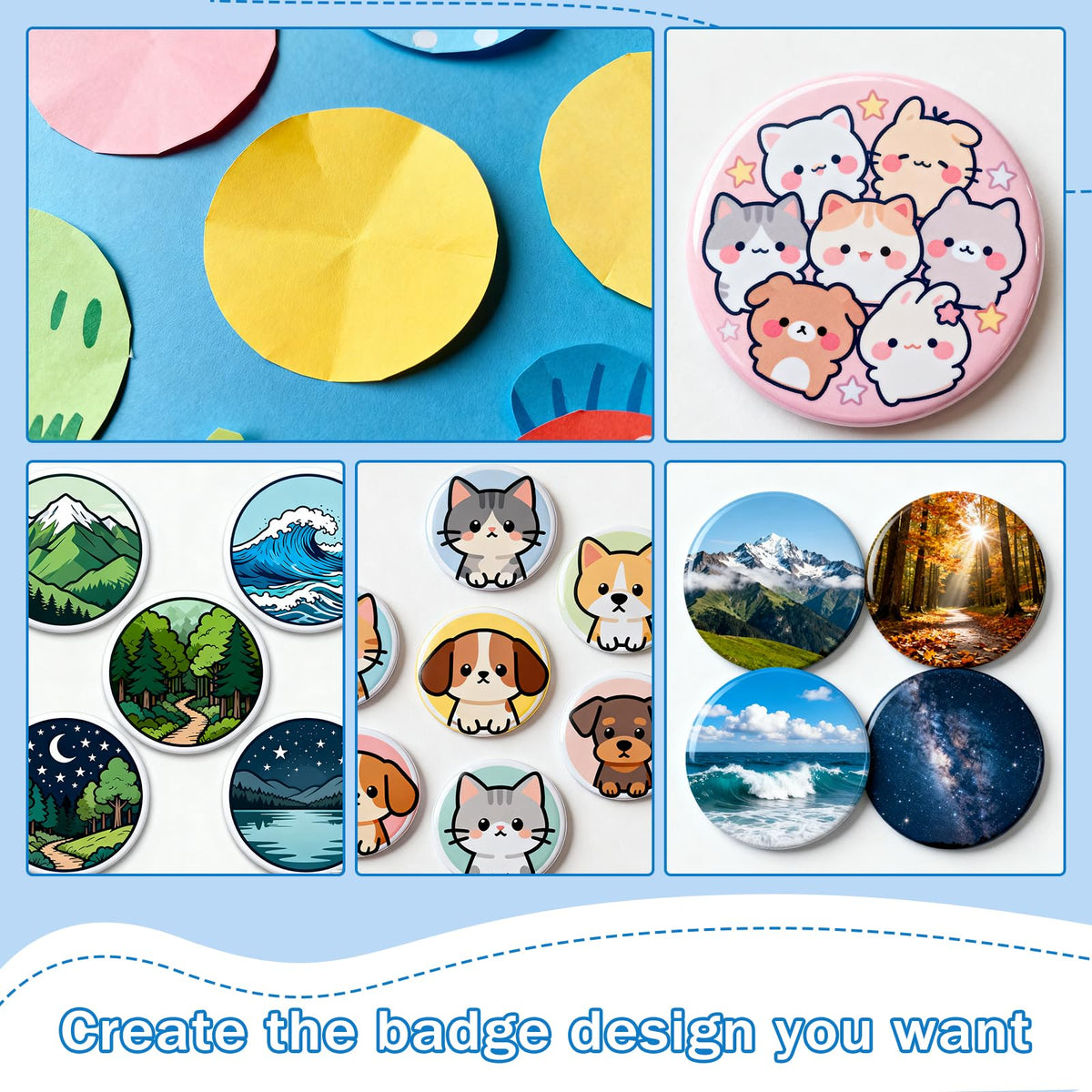 Taddien Round Badge Maker, Round Die Cutter for DIY Button Making and Scrapeboards Cardstocks Cutting, Cutter for Paper Leather PVC Cards, 86mm (3.39in) Cut Size for 75mm Buttons