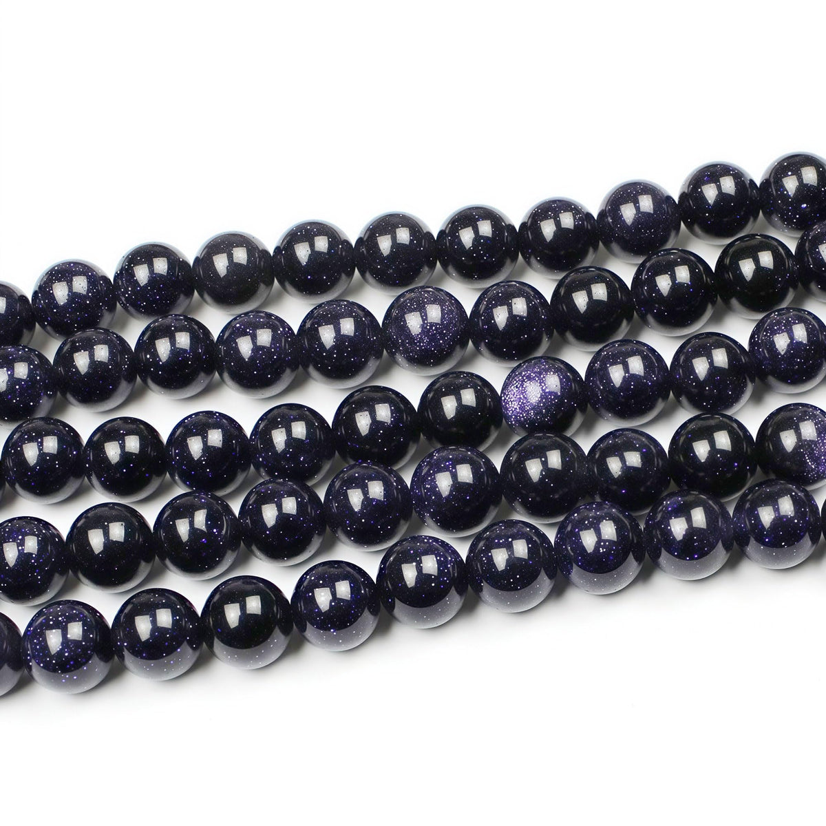 MJDCB Natural Stone Beads Blue Sand Stone Round Loose Beads for Jewelry Making DIY Bracelet Necklace (4mm)