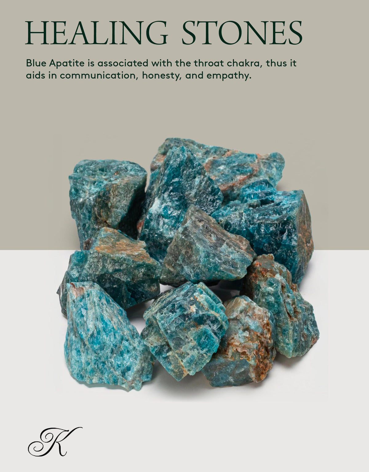 KALIFANO Rough Blue Apatite 10 Stone Bulk Bundle with Healing & Calming Effects - AAA Grade High Energy Raw Apatito Azul - Reiki Crystal Used for Rock Tumbling and Lapidary (Family Owned and Operated)