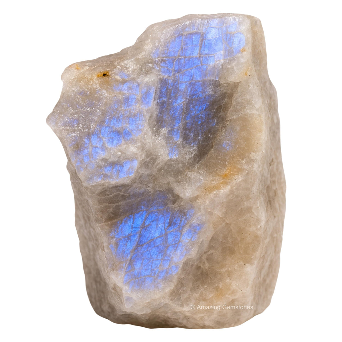 Amazing Gemstone Sun Moonstone Raw Crystals and Healing Stones, Natural Rocks for Tumbling and DIY Raw Stones and Crystals (2 Pieces)