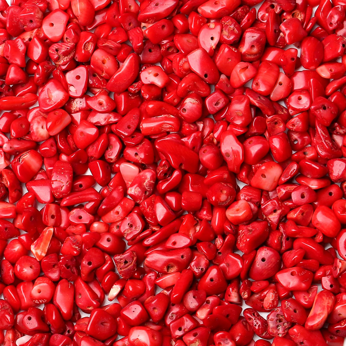 ZHIYUXI 400pcs Red Coral Beads 5-8mm Crystals Gemstones for Bracelet Making Irregular Stone Bead for Jewelry Making Craft2 Strands