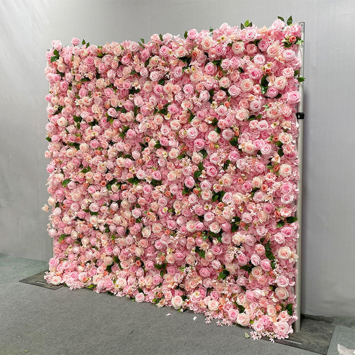 UYCVT Handmade Pink Champagne Flowers Rose Wall Large Artificial Flower Wall Backdrop Panels Rose Wedding Backdrop 3D Floral Wall Fabric Flower Wall for Bridal Weddin