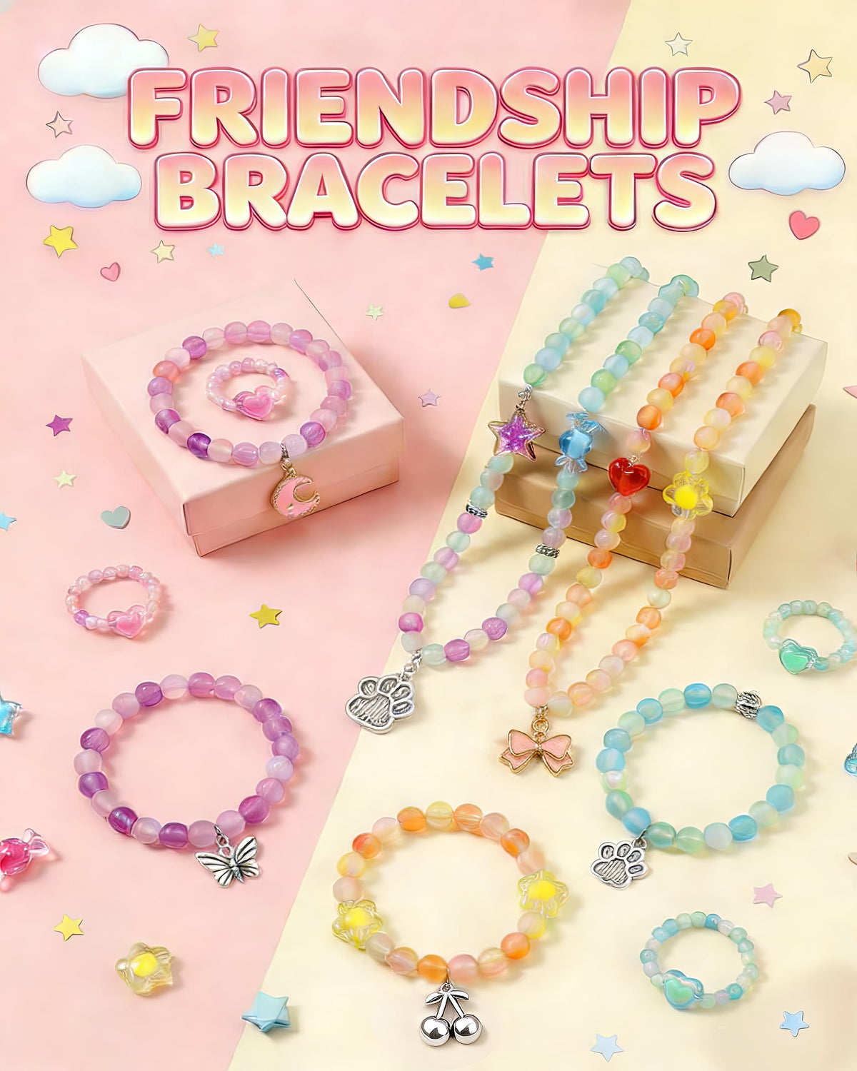 Eohemeral Bracelet Making Kit for Girls 6-12, Jewelry Making Kit with 800 Beads, DIY Bracelet Maker Machine, Built-in Storage & Bead Recycler, Kids Crafts Toy No Batteries Required (Pink)