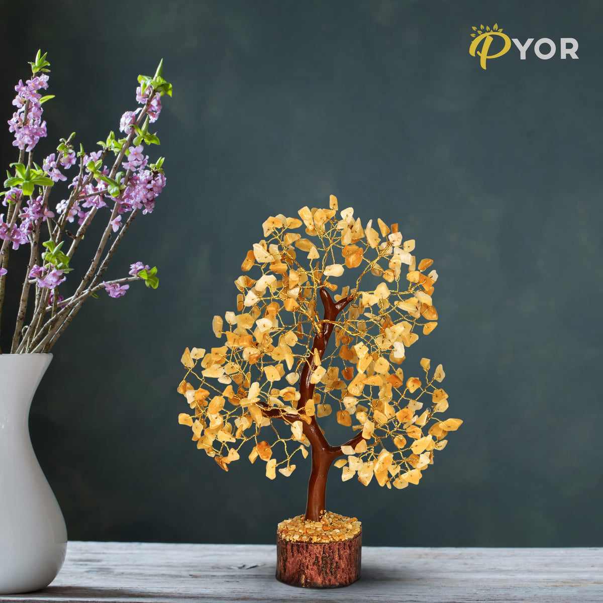 PYOR Yellow Aventurine Crystal Tree, Money Tree, Crystals and Healing Stones, Yellow Room Decor, Spiritual Decor, Feng Shui, House Warming Gifts New Home
