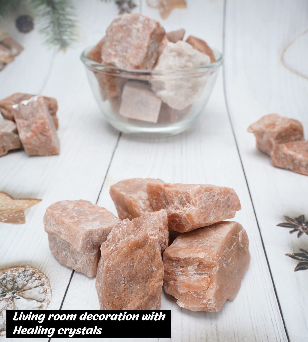 Crocon® 1LB Peach Moonstone Rough Bulk Rocks Natural Stone Spiritual Gifts Raw Gemstone Crystals and Stones Tumbling Cabbing Polishing Gem Mining Chakra Balancing Reiki Healing Home Office Décor