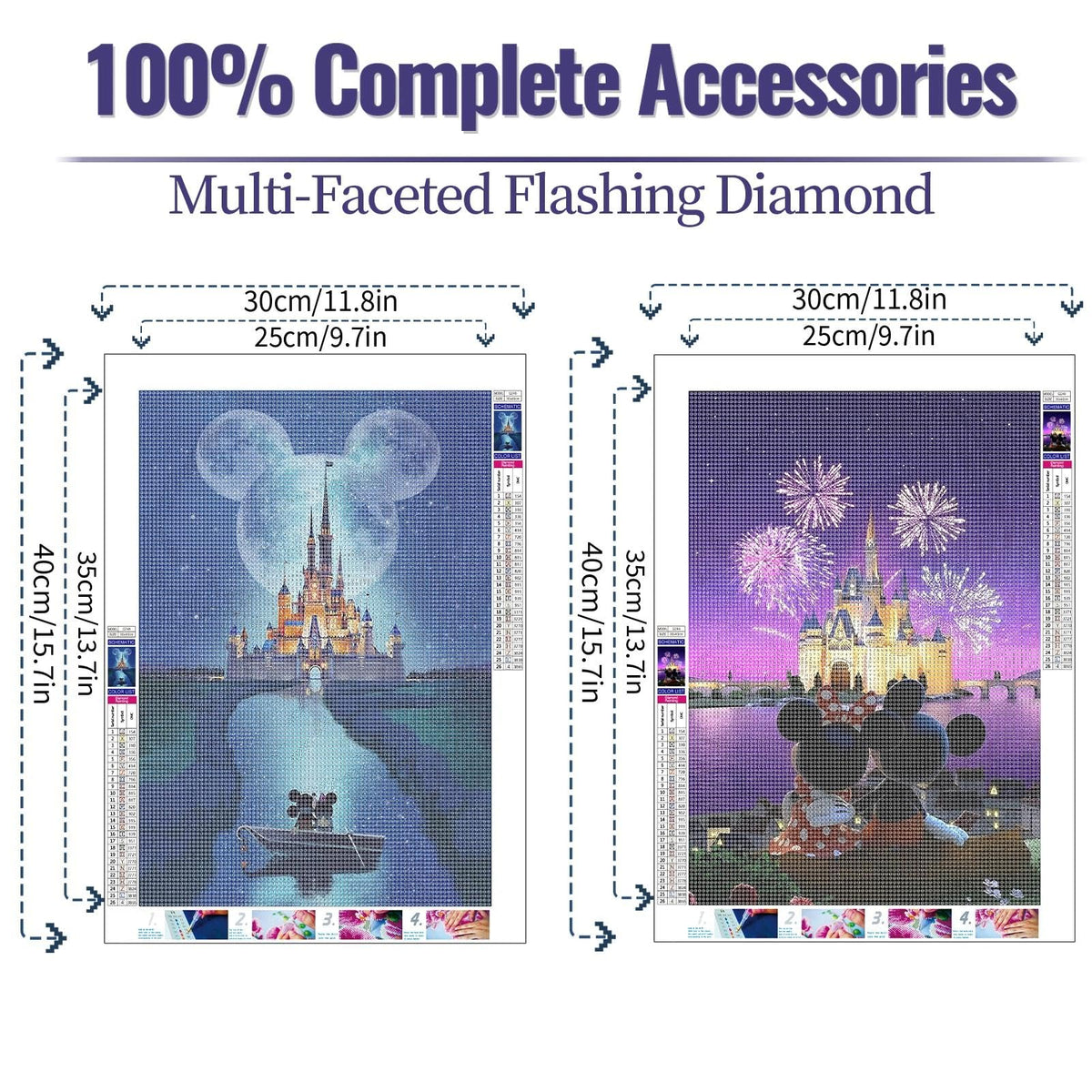 JYLMOOD 2 Packs Cartoon Diamond Painting Kits for Adults 5D Diamond Art Kits for Adults Beginner,DIY Full Drill Diamond Rhinestone with Tools Accessories for Home Wall Decor Christmas 12x16inch