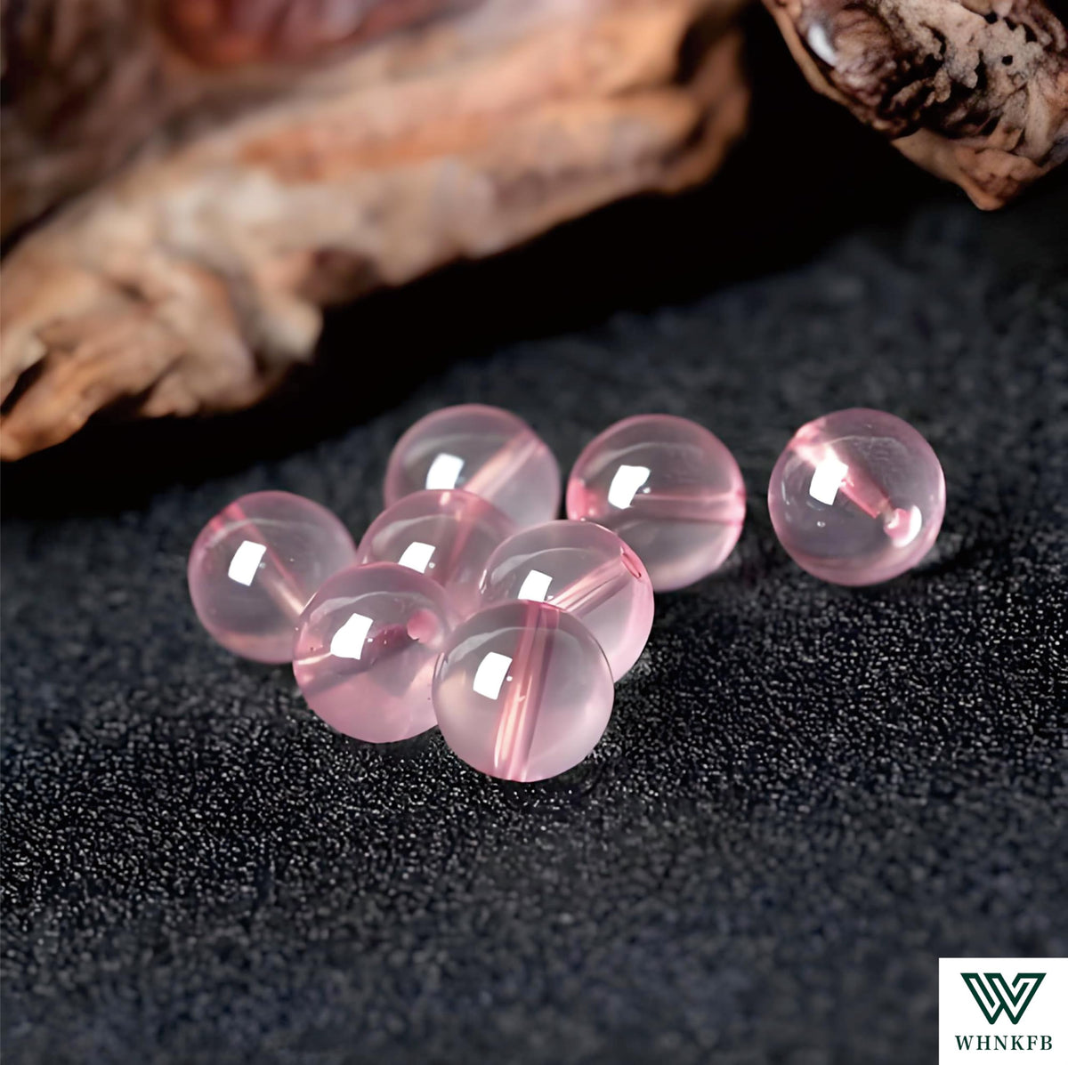 WHNKFB 8mm 50PCS Natural Ice Rose Quartz Round Beads, High Clarity Loose Pink Crystal Beads for Jewelry Making Craft - 4mm 6mm 8mm 10mm Options with Free Elastic Cord