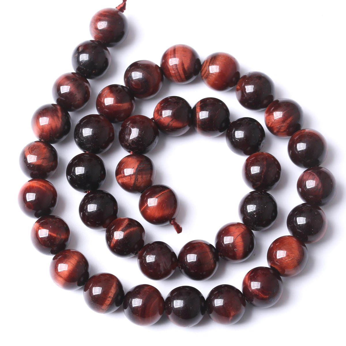Natural Red Tiger Eye Gemstone Round Crystal Energy Jade Stone Beads for Jewelry Making DIY Bracelet Necklace Jewelry Making 1 Strand 15.5inch 35PCS 10MM