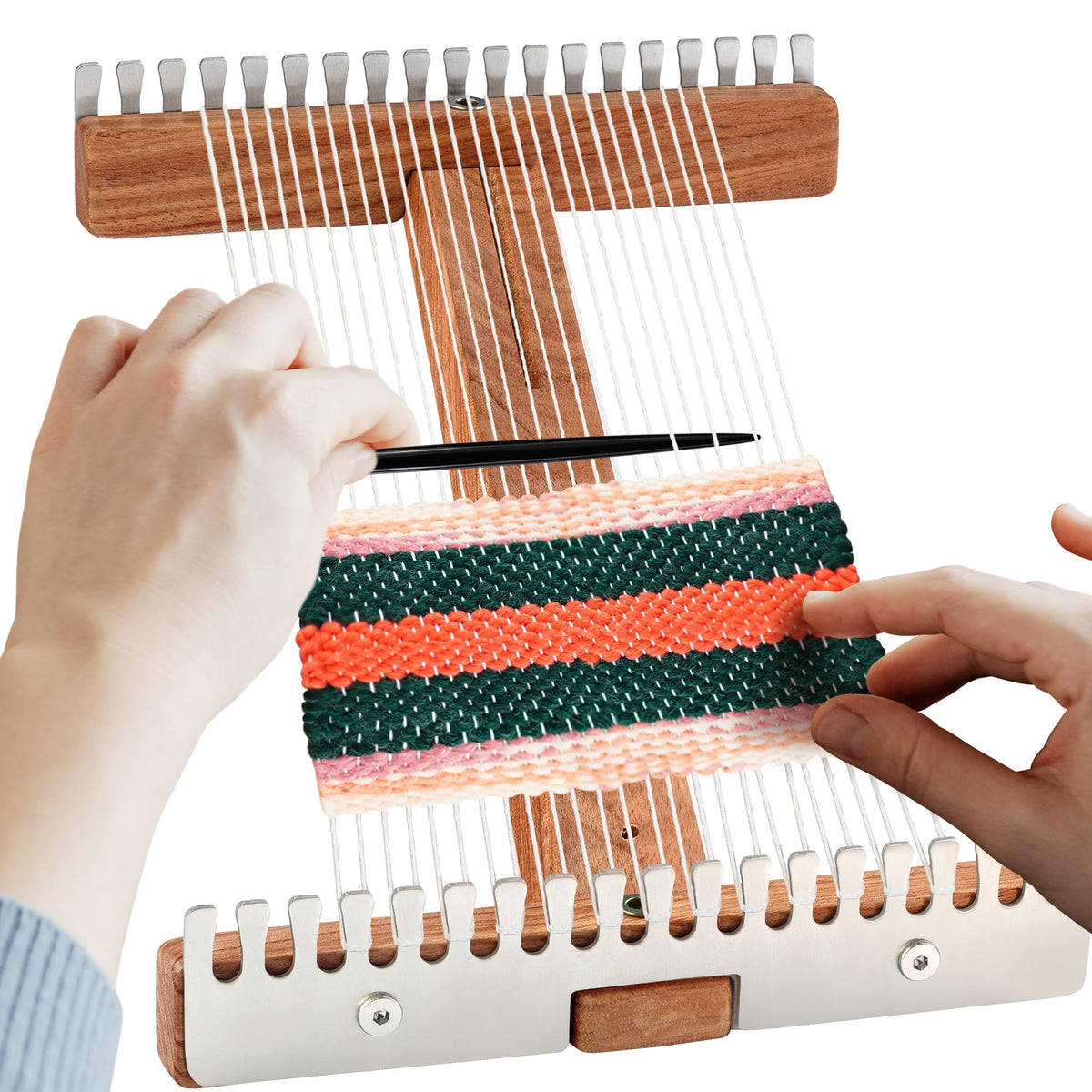 Savina Adjustable Tapestry Weaving Loom, Small Expandable 3.5in to 11.8in, Wooden Frame for Weaving Yarn, Art Projects, Ideal for Beginners & Advanced.