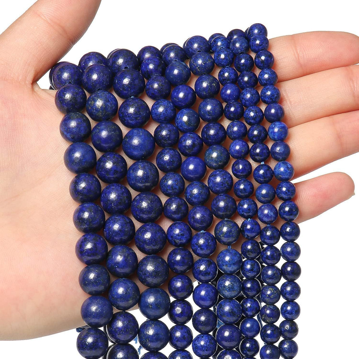 6mm Beads for Bracelets Lapis Lazuli Beads Crystal, Stone Beads Gemstone for Jewelry Making, Blue Beads for Art Crafts About 60pcs