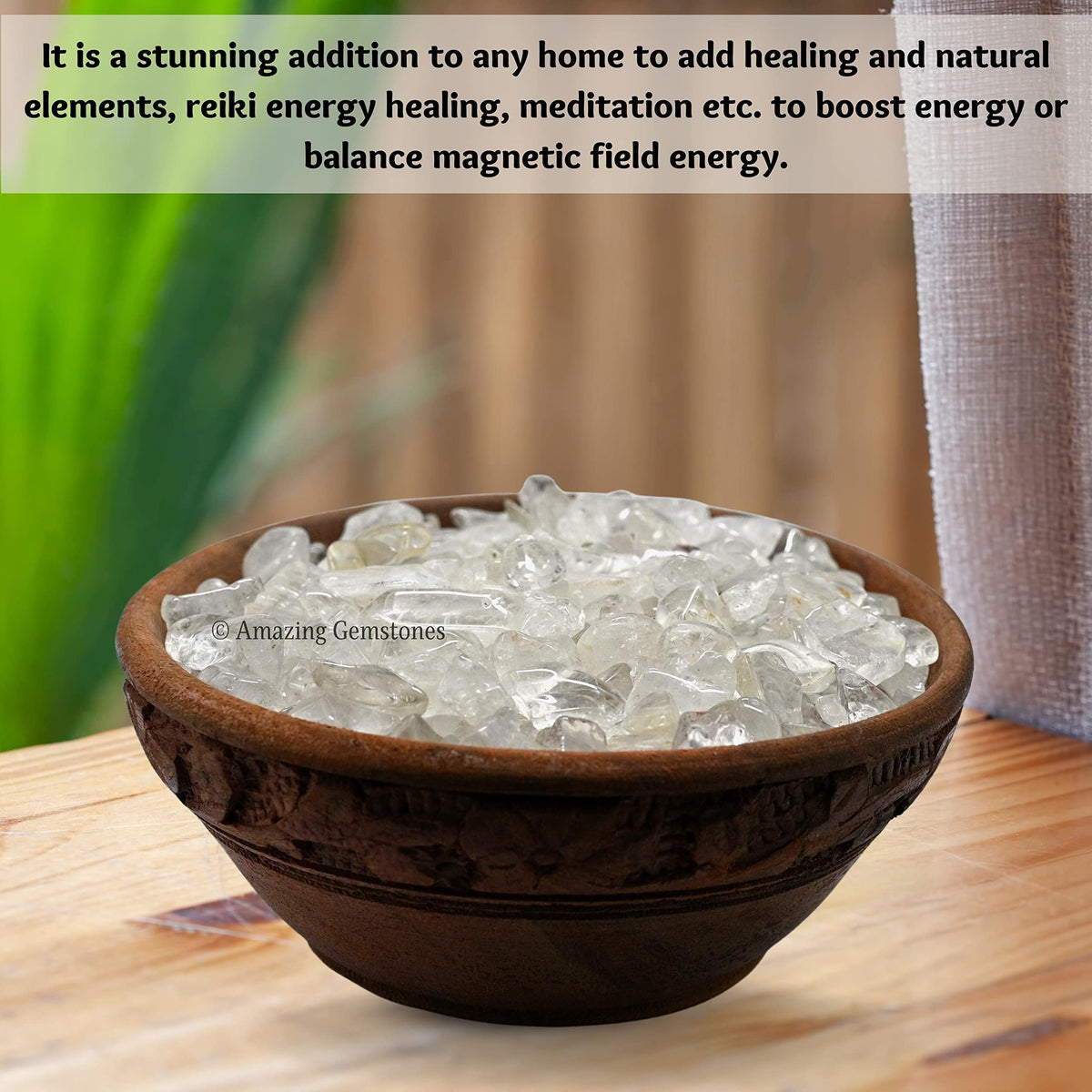 Amazing Gemstone Clear Quartz Crystal Chips and Tiny Crystals for Aquarium Gravel - Bulk Fish Tank Gravel, Small Tumbled Stone Chips and Tiny Crystals for Decoration (Natural AAA Grade Gemstones)