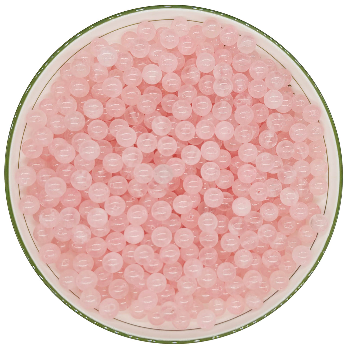 WHNKFB 8mm 50PCS Natural Ice Rose Quartz Round Beads, High Clarity Loose Pink Crystal Beads for Jewelry Making Craft - 4mm 6mm 8mm 10mm Options with Free Elastic Cord