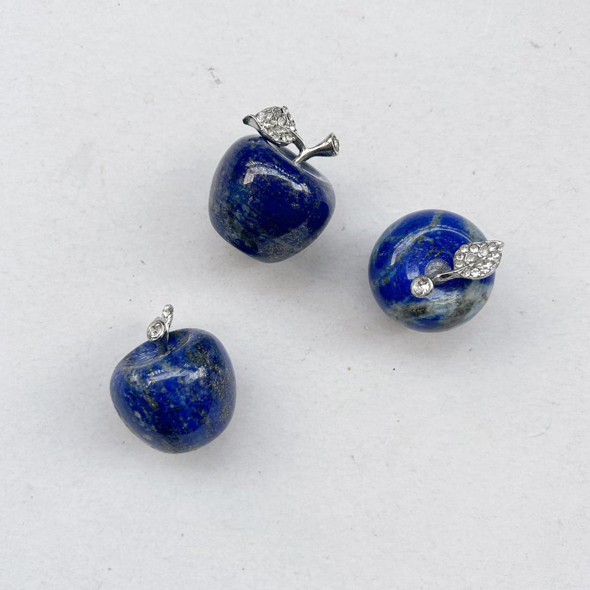 Sunshcat Natural Lapis Lazuli 1.18 Inchs Apple Crystal and Healing Stone Statues,Room Decoration Christmas Decorations Thanksgiving Gifts Office Gifts Collectibles