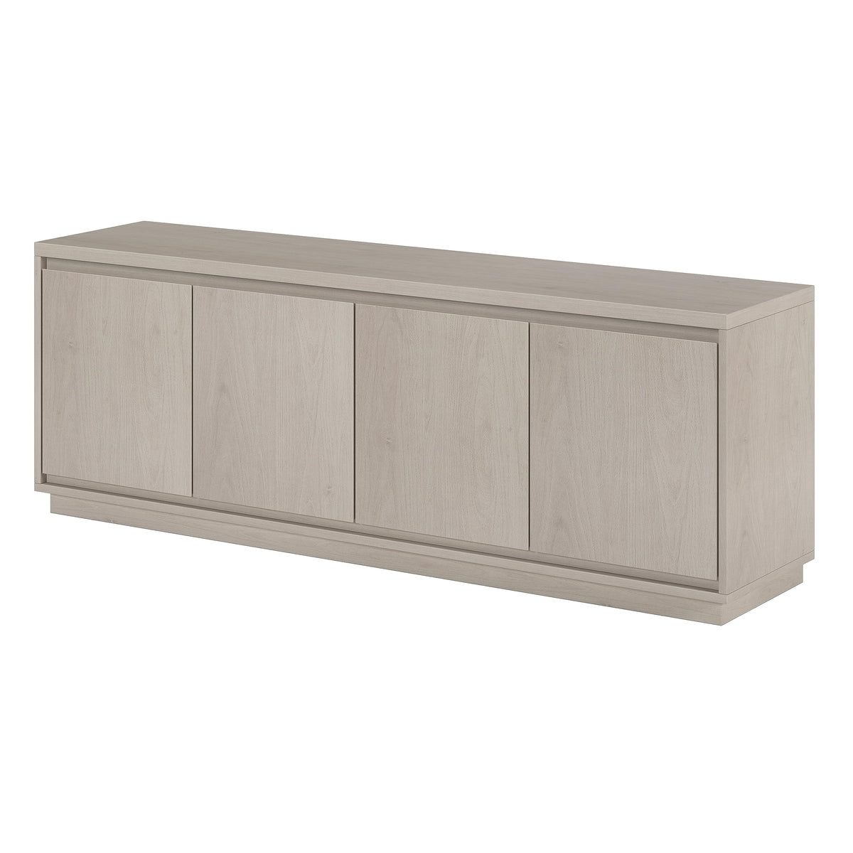 Henn&Hart TV Stand for TVs up to 75'' with 2 Concealed Storage Cabinets and Adjustable Shelves for Living Room, Family Room, or Office, Alder White
