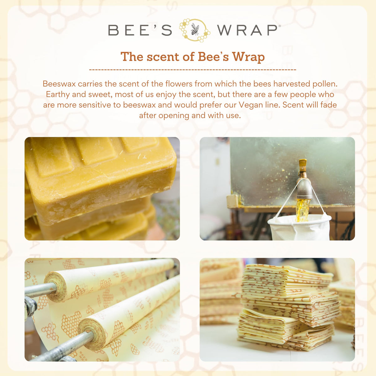 Bee's Wrap Beeswax Wraps for Food - Cut to Size 14x52" Beeswax Wrap Roll - Plastic Free Made in USA Reusable Natural Food Wrap - Bakery Lane