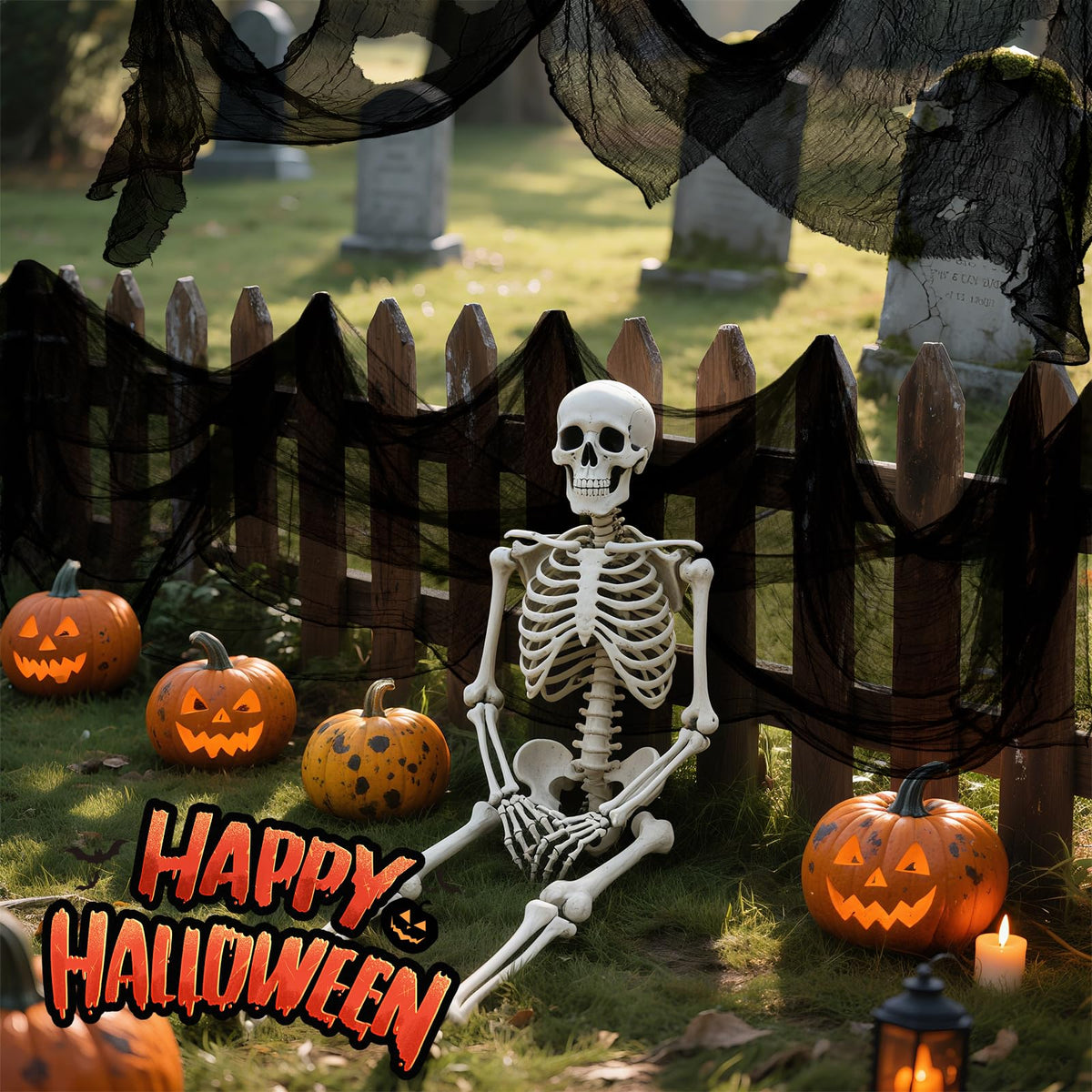 500" x 80"Halloween Creepy Cloth Black Large Spooky Fabric Cloth Halloween Decorations Outdoor for House, Window Backdrops, Garden Party Supplies, Yard, Tree, Wall Art