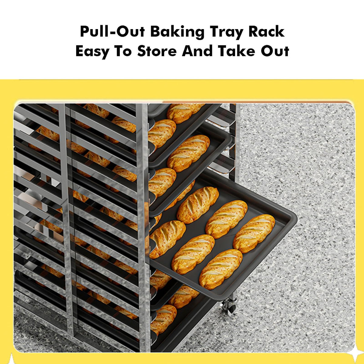 DUHTFCY 12-Tier Baking Rack - Heavy-Duty Rolling Pan Speed Rack for Home & Commercial Use, 135x60x46cm - Ideal for Cooking, Baking, and Food Preparation