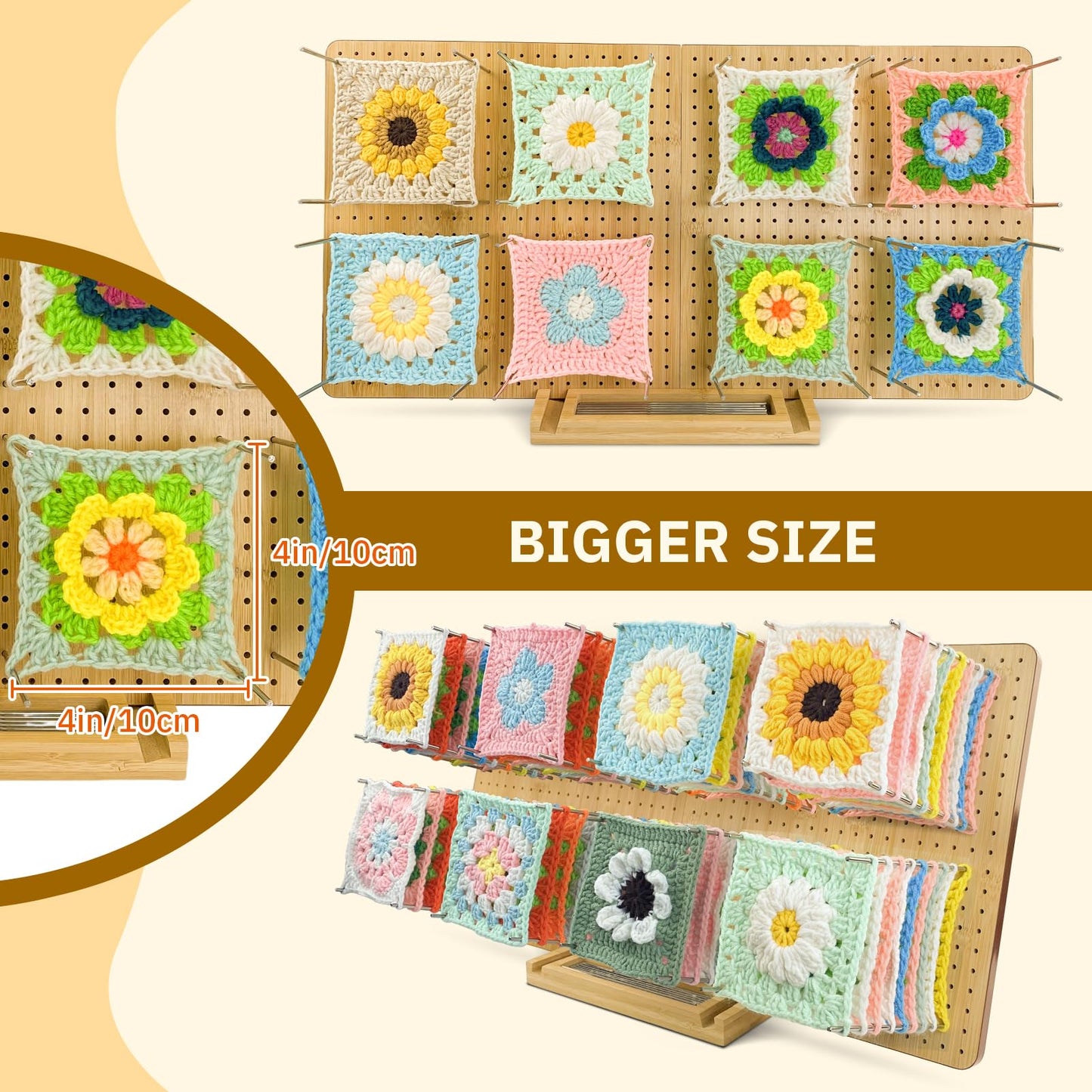 Crochet Granny Square Kit & Blocking Board Bundle