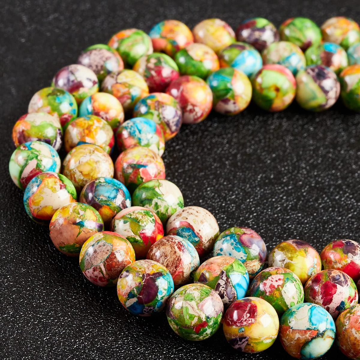 35pcs 10mm Natural Colorful Imperial Turquoise Beads Gemstone Beads Round Loose Beads for Jewelry Making