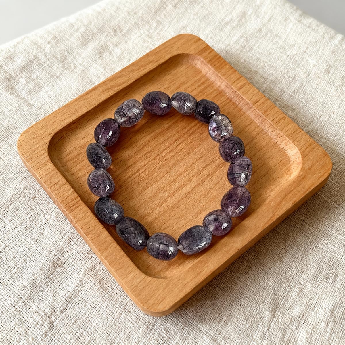 APMUTSS Natural Crystal Beaded Bracelet for Women, Genuine Gemstone Stretch Bracelet 8–10mm Irregular Stone Beads, Colorful Healing Crystal Jewelry for Everyday Wear and Gift