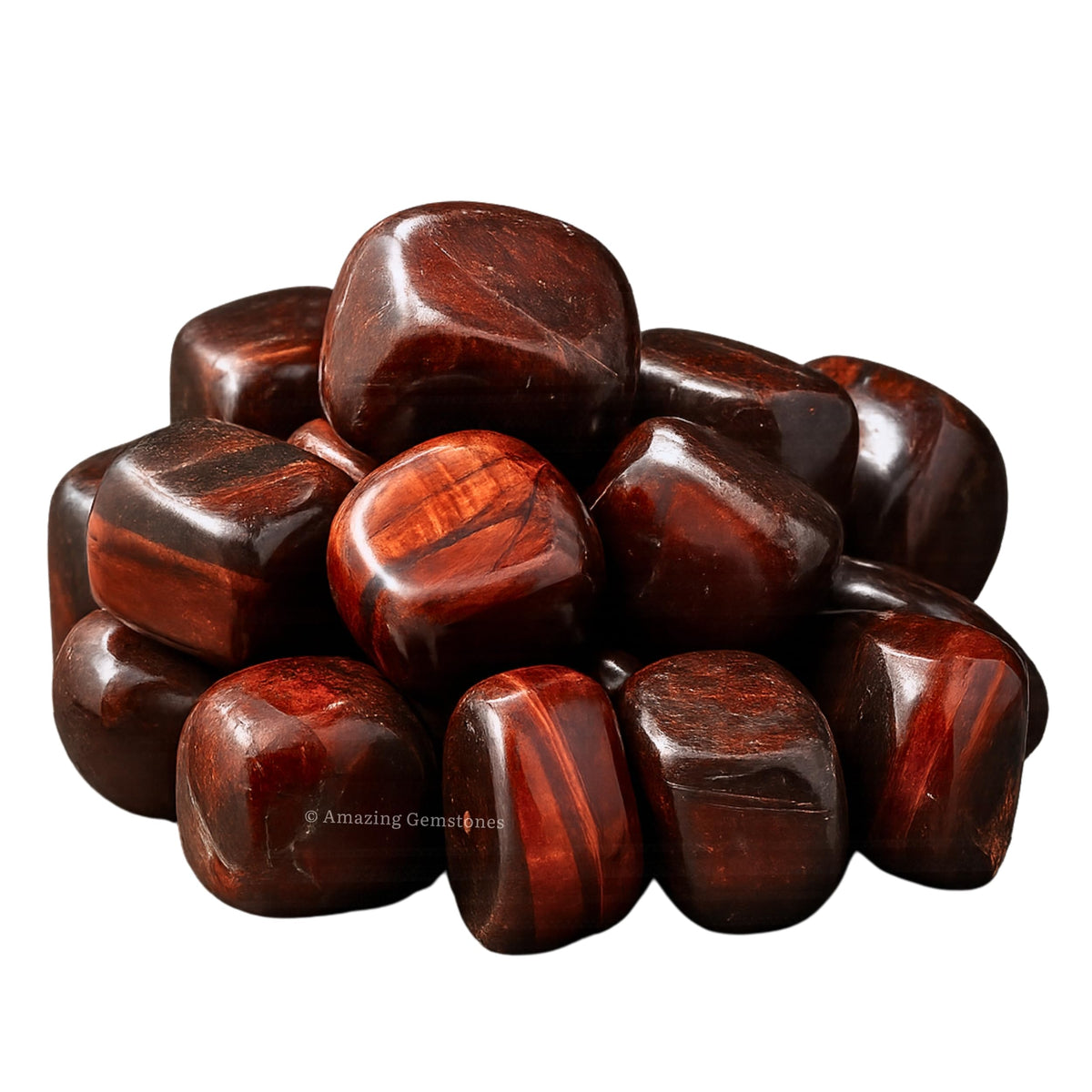 Amazing Gemstone Red Tiger Eye Crystals and Healing Stones Tumbled - 1 oz Red Tiger Eye Stone, Natural Healing Stones for Energy Balance, Stress Relief - Premium Polished Gems Rocks for Meditation