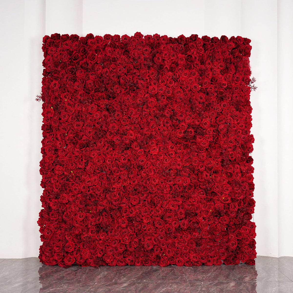 UYCVT Handmade Romantic Red Rose Wall Large Artificial Flower Wall Backdrop Panels, Rose Wedding Backdrop 3D Floral Wall Fabric Flower Wall for Party Baby Shower Bridal Wedding-1m*1m/3.28 * 3.28FT