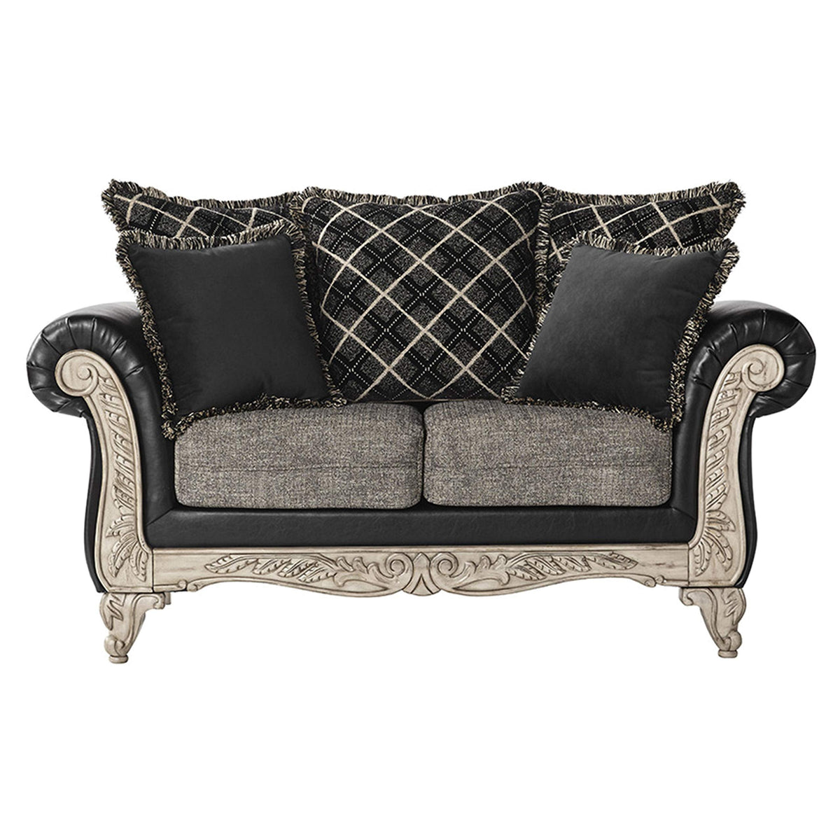 Roundhill Furniture San Marino Love Seats, Ebony