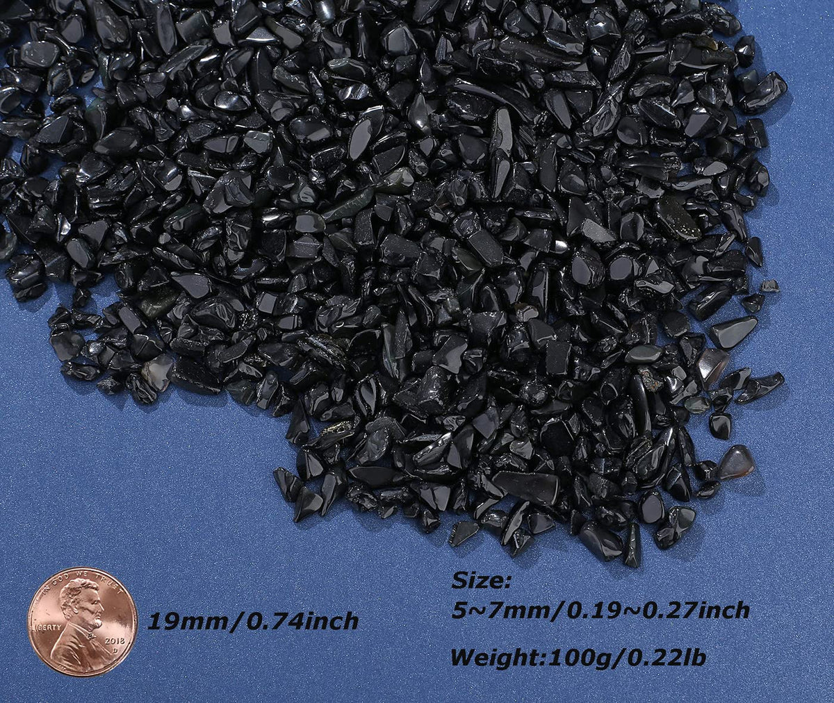 LAIDANLA Obsidian Crushed Stone Crystal Chips Bulk Natural Gemstones Healing Reiki Crystals Mini Quartz Vase Filler Aquarium Gravel 100g
