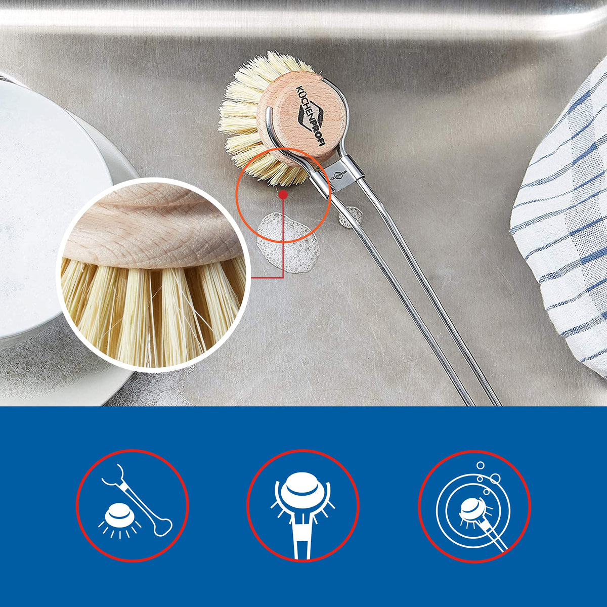 Küchenprofi Classic Dishwashing Brush, Stainless Steel, K1109432800