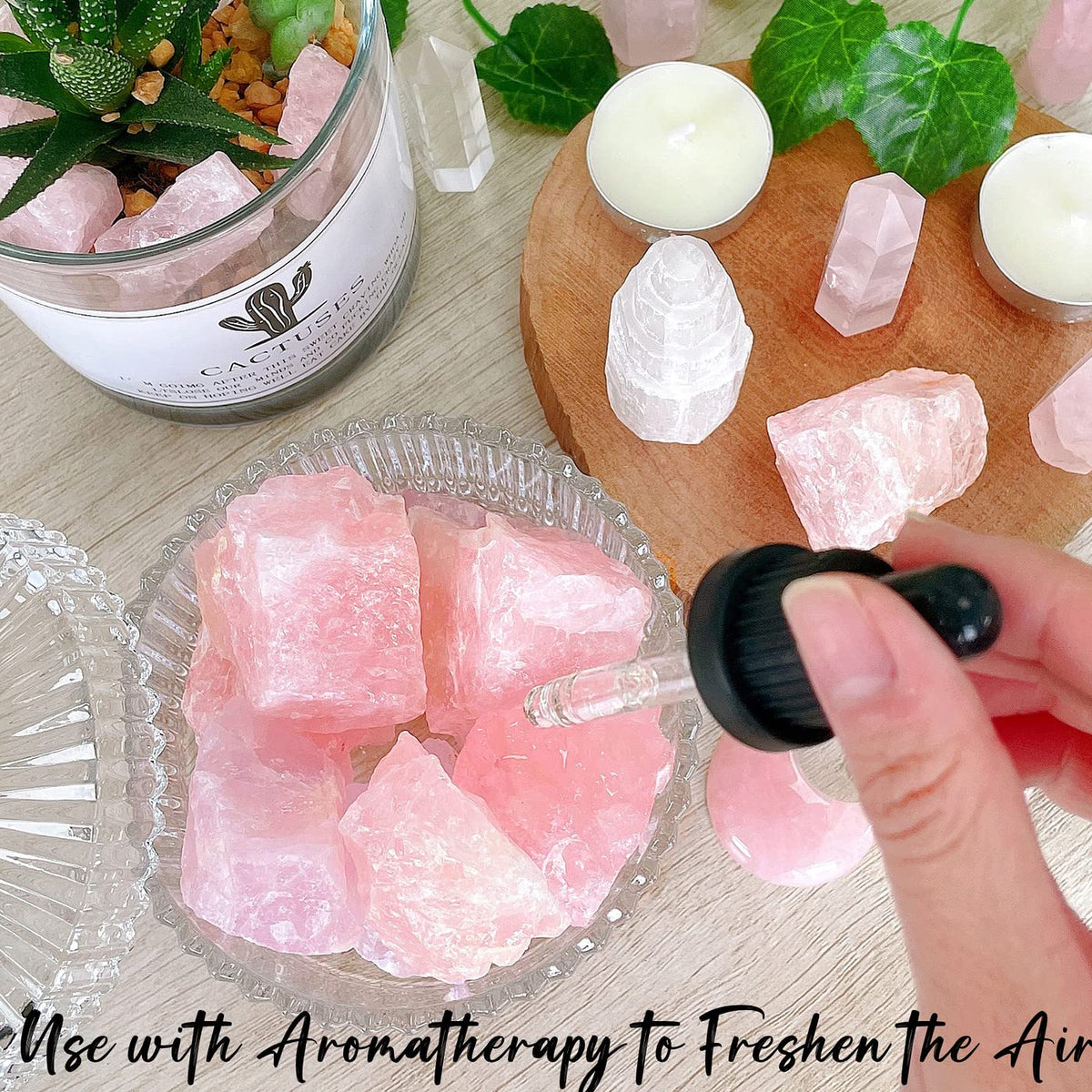 ZHIYUXI Rose Quartz Crystals 2" Rocks Crystals Bulk Healing Crystals and Stones 4Pcs Large Gemstones Rocks for Tumbling Witchcraft Wire Wrapping Fountain Raw Stones Cabbing Room Decor Reiki
