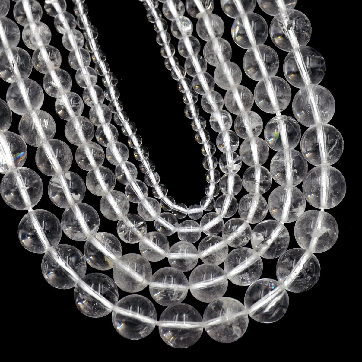 AD Beads Natural Gemstone Round Loose Beads 15" for Bracelet Necklace Earrings Jwelery Making Crafts DIY (10mm, Clear Quartz)