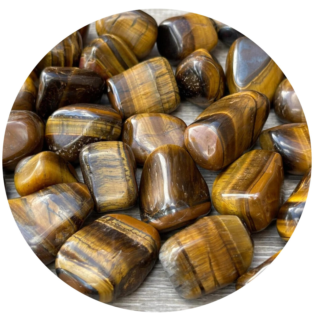 GAF TREASURES Wholesale Tiger Eye Tumbled Stones, Polished Natural Tiger Eye Gemstone, Tiger Eye Polished Rocks (Tiger Eye, 0.25 Pound)