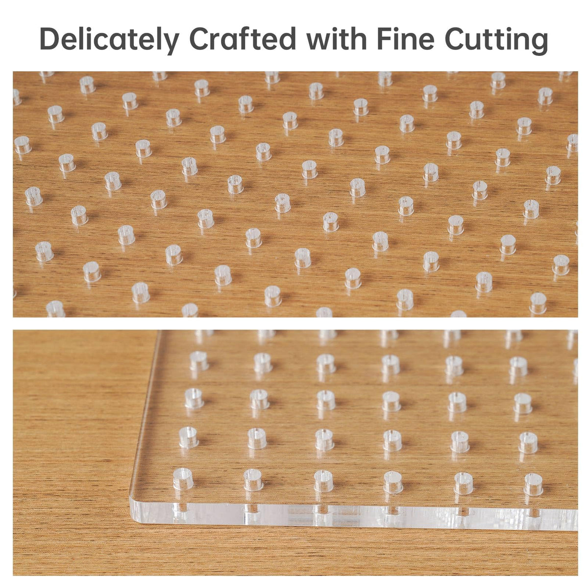 NiHome Clear Acrylic Crochet Blocking Board Kit for Crochet, Weaving, Craft Projects, 11"x11" with 529 Precisely Spaced Holes and 20 Stainless Steel Pins, Suitable for Beginners and Craft Enthusiasts