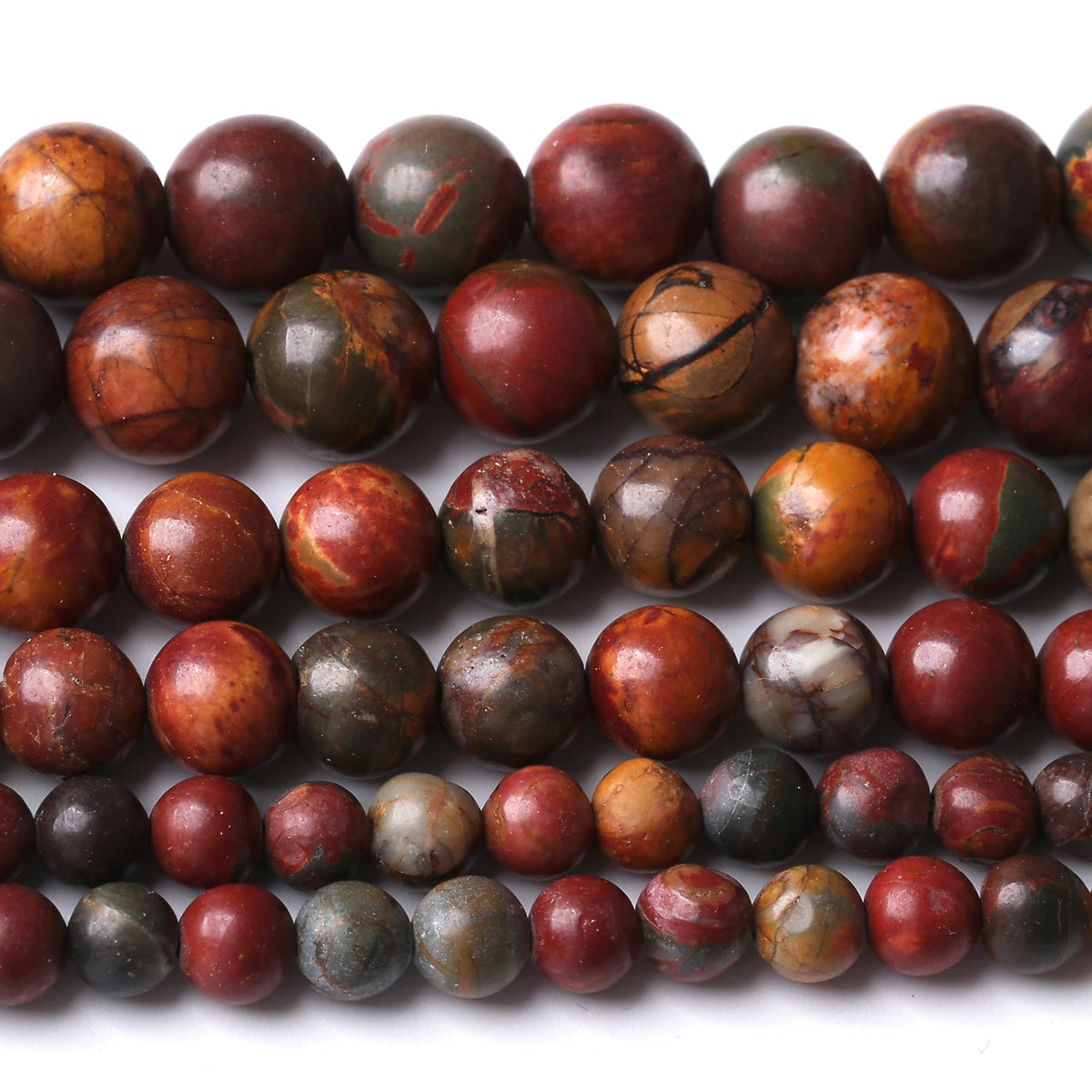 Red Pine Stone Beads Gemstone Round Crystal Energy Jade Stone Beads for Jewelry Making DIY Bracelet Necklace 1 Strand 15.5inch 35PCS 10MM