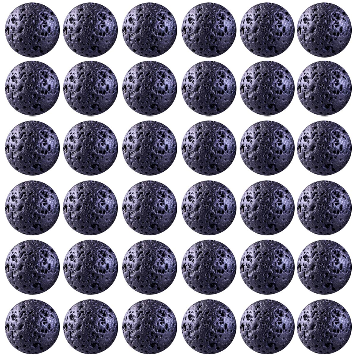Natural Black Lava Round Genuine Stone Beads - 100pcs, 10mm, Hole 1mm, DIY for Essential Oil Yoga Bracelet Necklace Earrings Jewelry Making