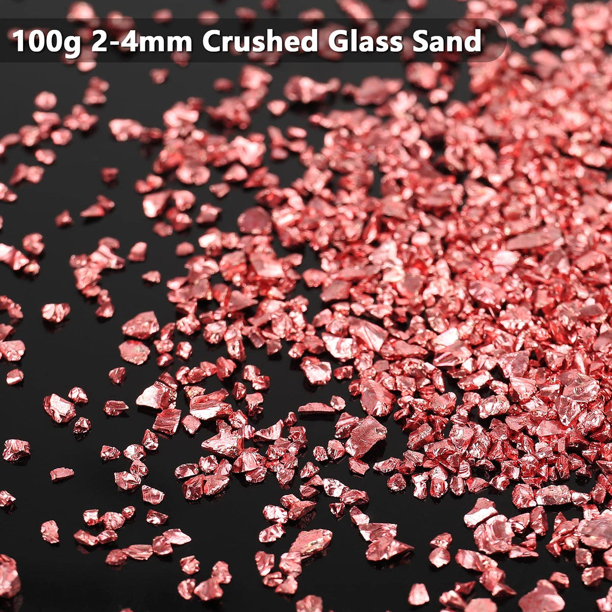 Irregular Crushed Glass Chips Sprinkles, 100g Metallic Chunky Glitter Stones for Nail Art, Resin Mold Filler, DIY Crafts, Vase Filler, Jewelry Making (Red Copper)