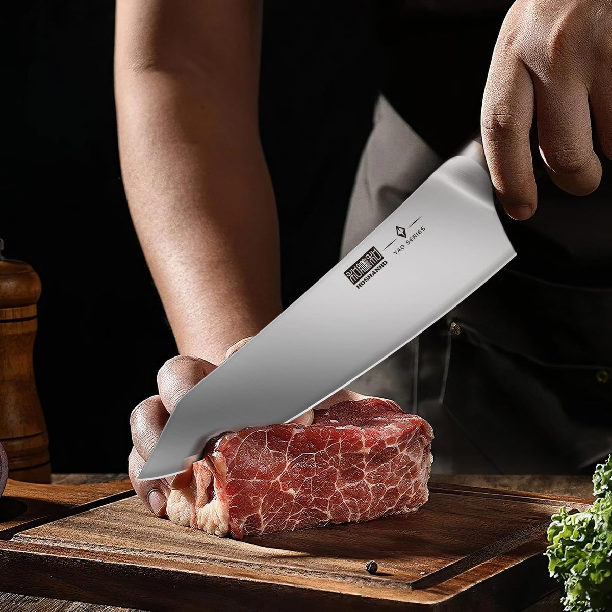 HOSHANHO 16-Piece Kitchen Knife Set with Block, Powder Steel High Carbon Steel Knife Block Set, Ultra Sharp Professional Chef Knife Set with Sharpener