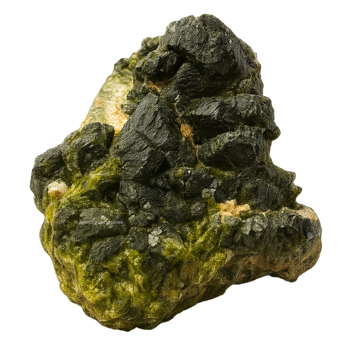 Amazing Gemstone Epidote Crystals and Healing Stones Mineral Specimen - Premium Semi Precious Gem Stones for Spiritual Growth - Geode Cluster for Meditation,Chakra Balance,and Energy Enhancement (M)