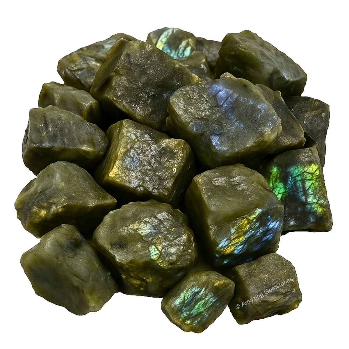 Amazing Gemstone Labradorite Raw Crystals and Healing Stones, Natural Rocks for Tumbling and DIY Raw Stones and Crystals (1 Piece)